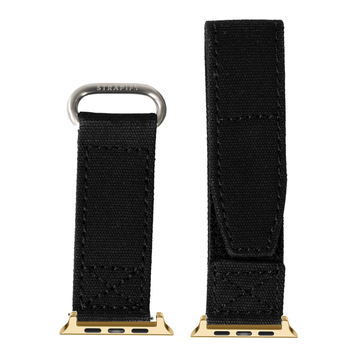 [Apple Watch] Military Velcro - Black with Gold Apple Watch connecters