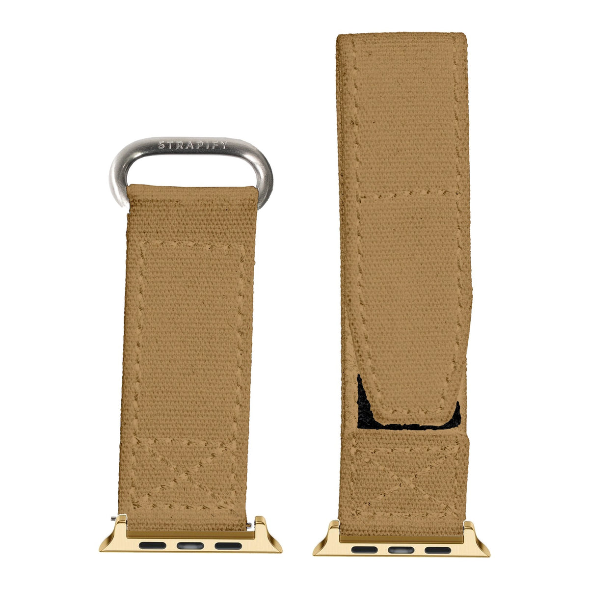 [Apple Watch] Military Velcro - Desert Sand with Gold Apple Watch connecters