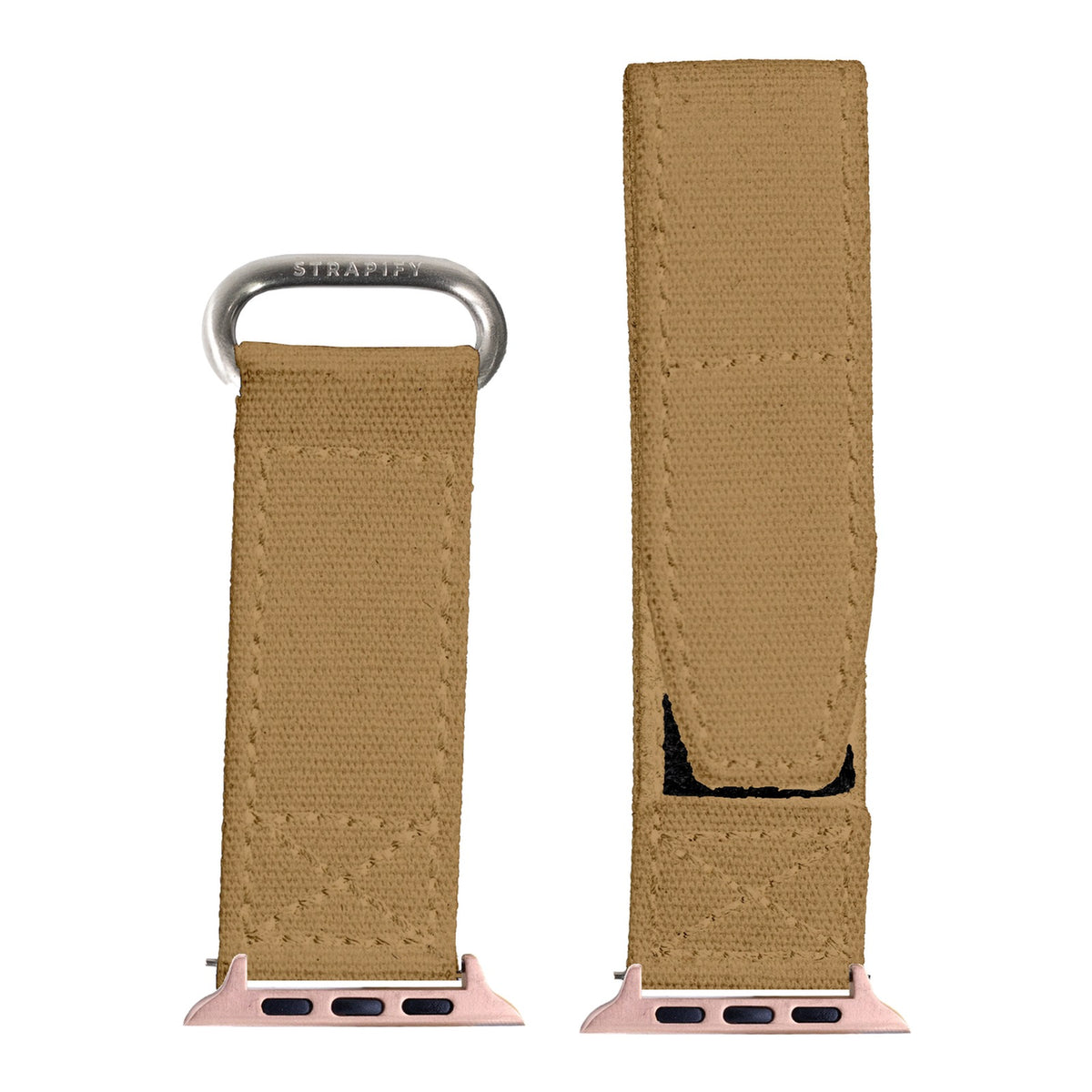 [Apple Watch] Military Velcro - Desert Sand with Rose Gold Apple Watch connecters