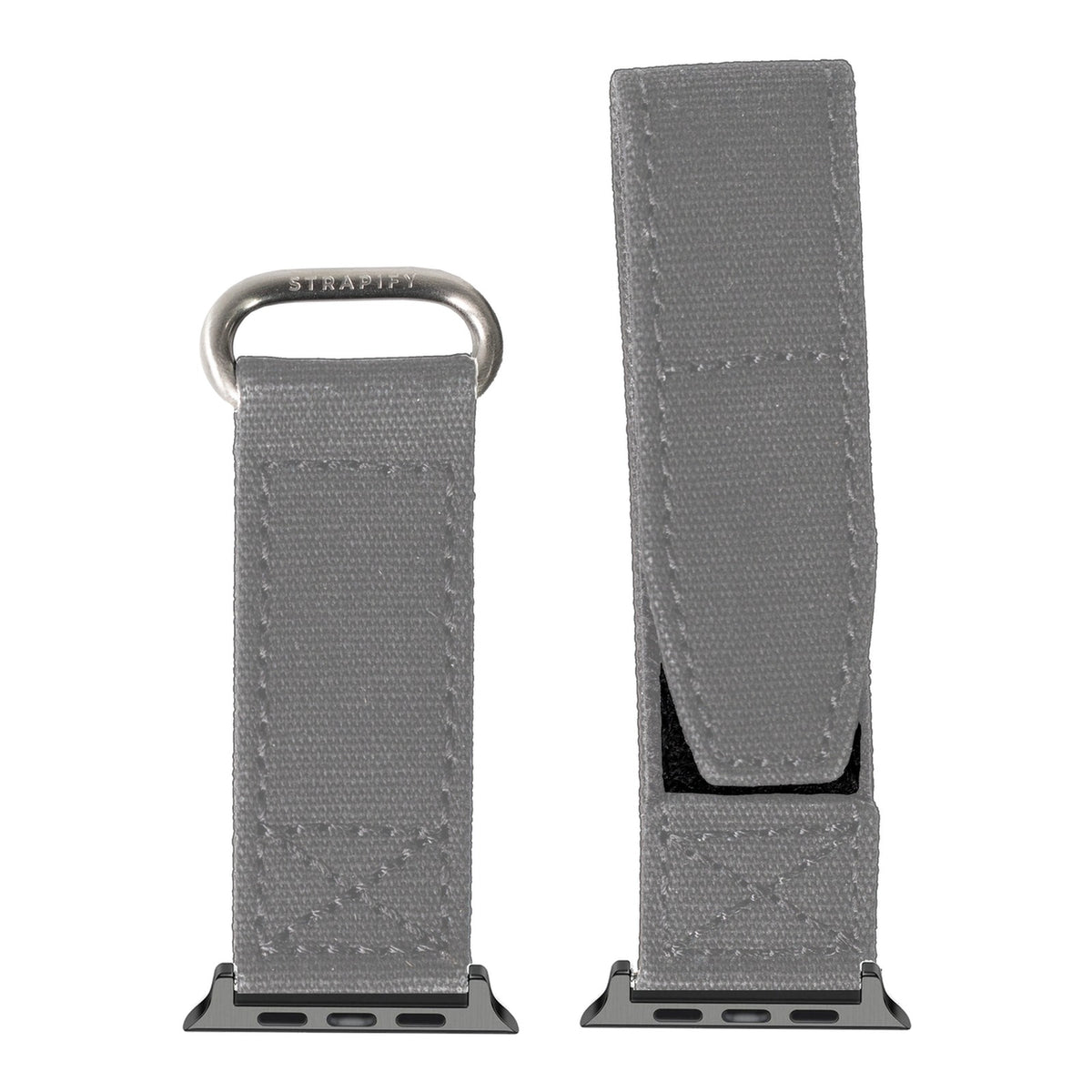 [Apple Watch] Military Velcro - Grey with Black Apple Watch connecters