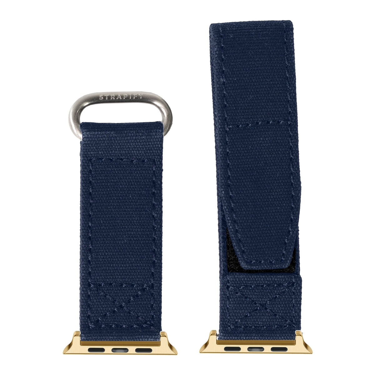 [Apple Watch] Military Velcro - Navy Blue with Gold Apple Watch connecters