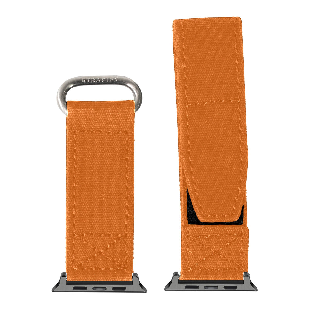 [Apple Watch] Military Velcro - Orange with Black Apple Watch connecters