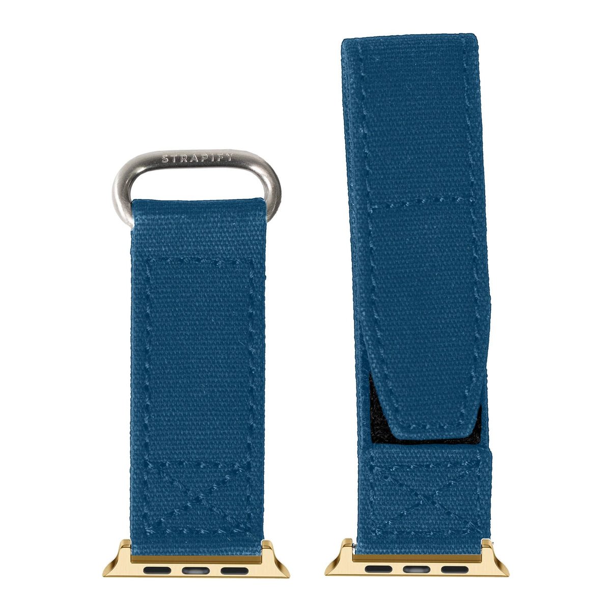 [Apple Watch] Military Velcro - Petrol Blue with Gold Apple Watch connecters