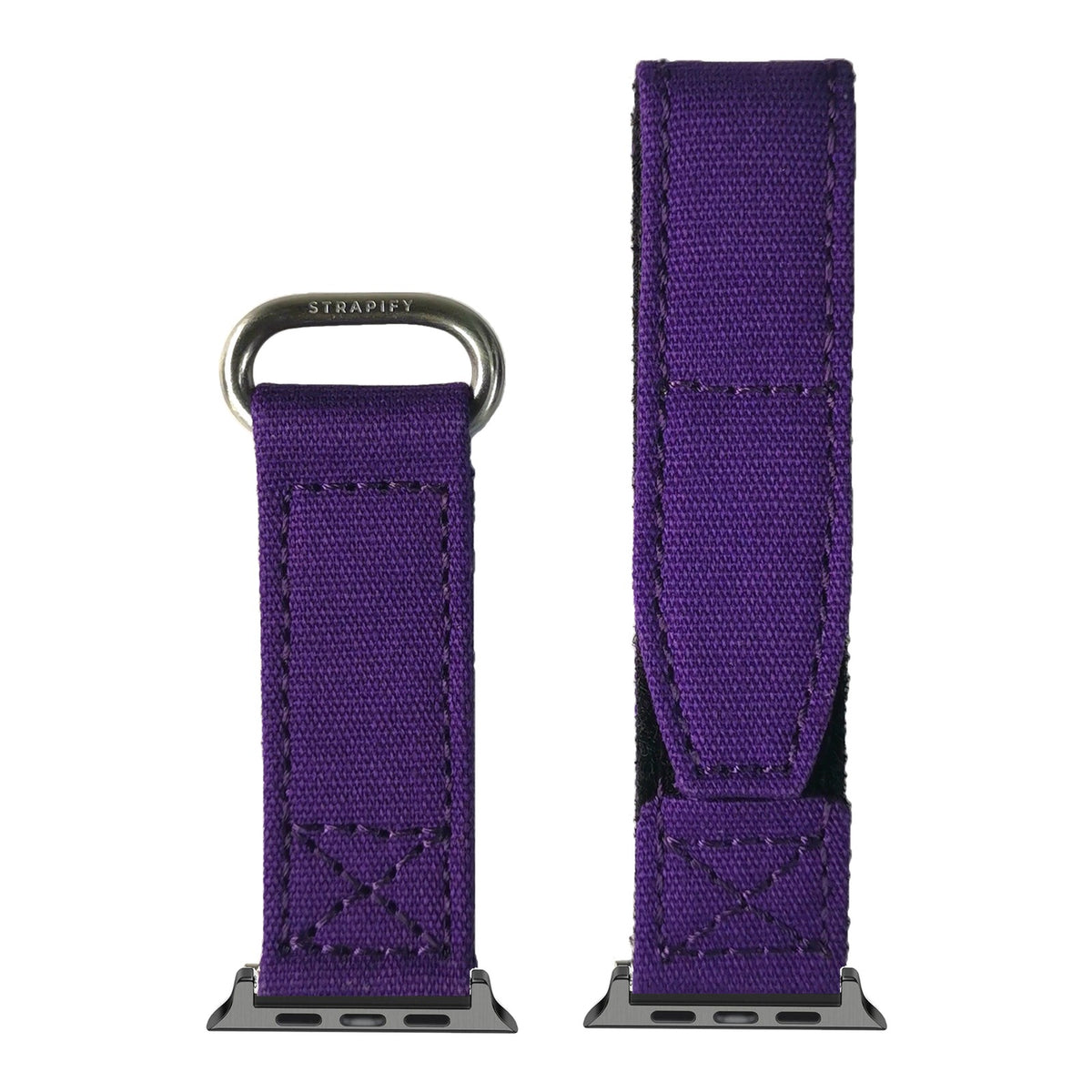 [Apple Watch] Military Velcro - Purple with Black Apple Watch connecters