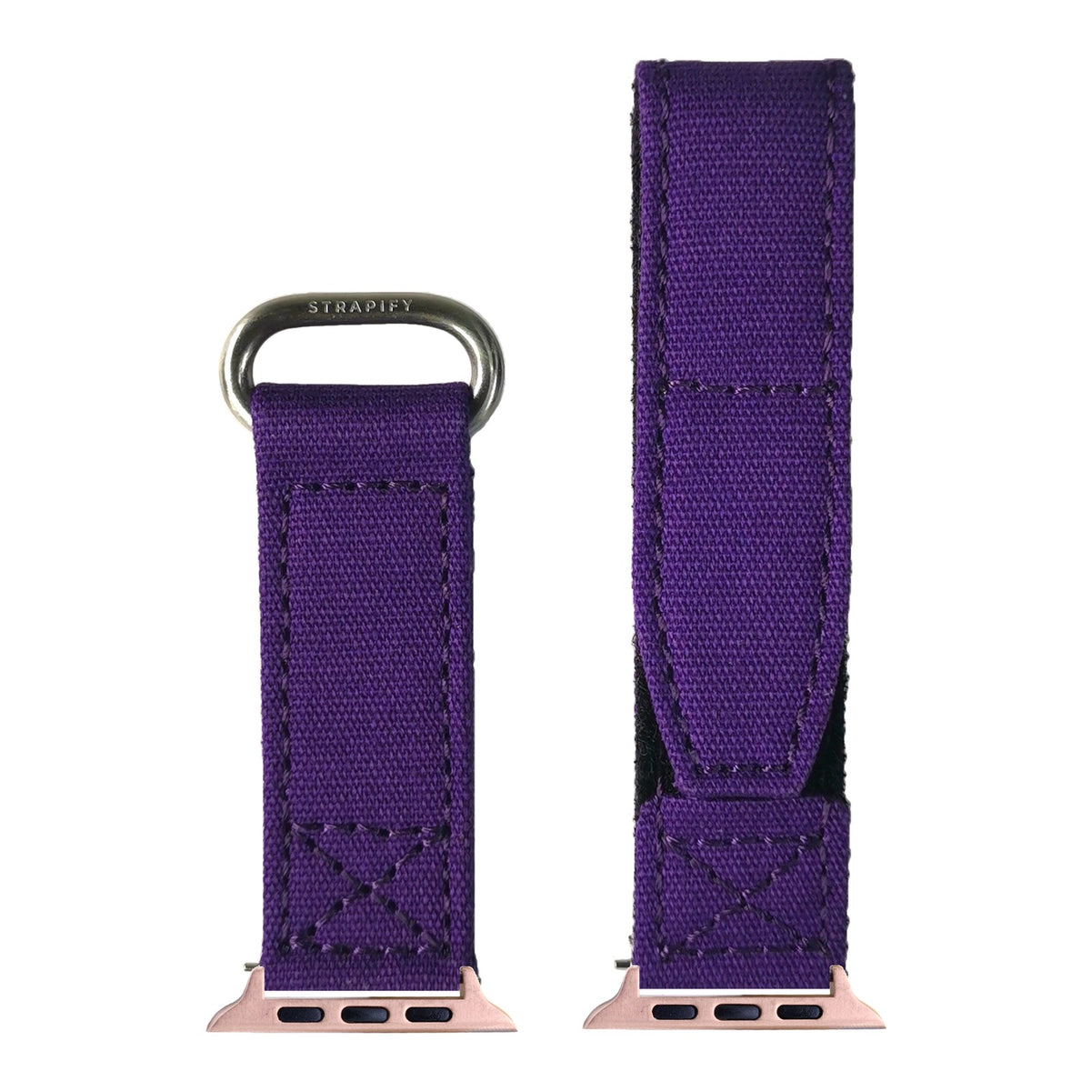 [Apple Watch] Military Velcro - Purple with Rose Gold Apple Watch connecters
