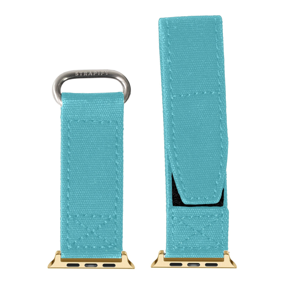[Apple Watch] Military Velcro - Sky Blue with Gold Apple Watch connecters