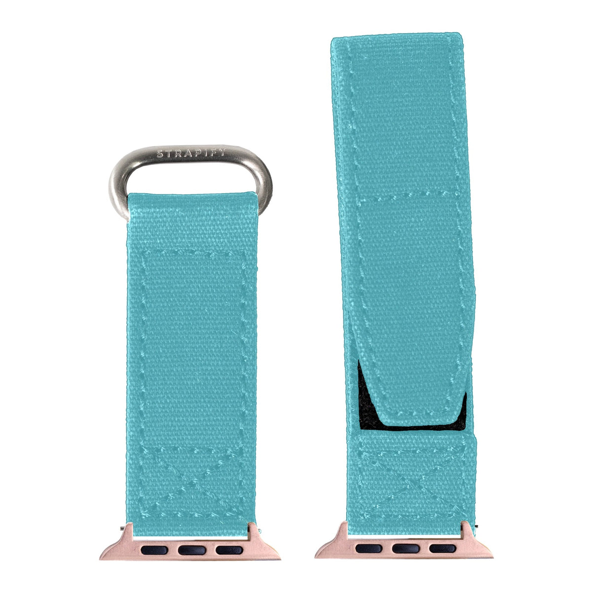 [Apple Watch] Military Velcro - Sky Blue with Rose Gold Apple Watch connecters