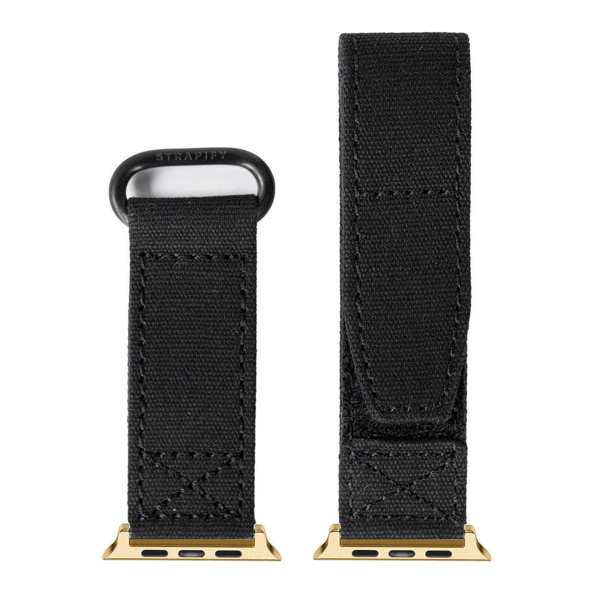[Apple Watch] Military Velcro - Stealth Black with Gold Apple Watch connecters