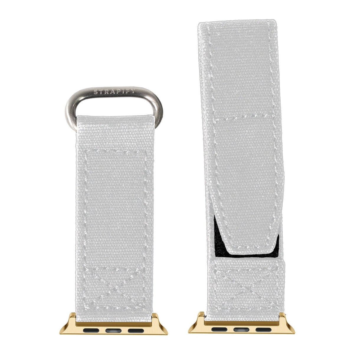 [Apple Watch] Military Velcro - White with Gold Apple Watch connecters