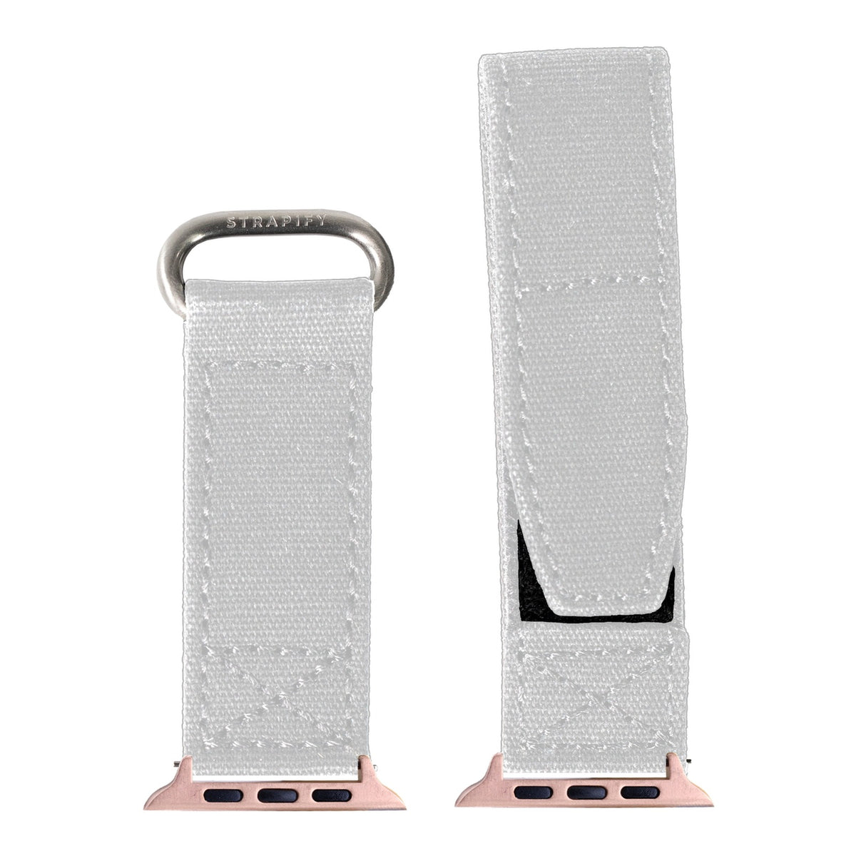 [Apple Watch] Military Velcro - White with Rose Gold Apple Watch connecters
