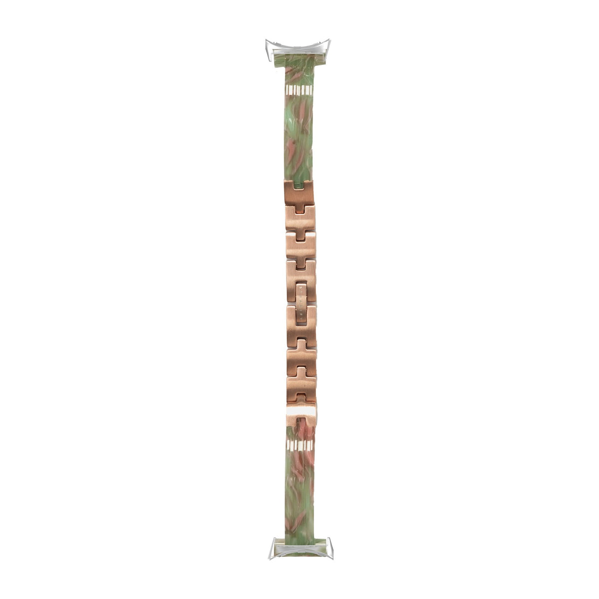 Acetate Bangle - Jade Pearl / Rose Gold Silver with Google Pixel Spring Bar Adapters - Wear Any 20mm Strap! for Pixel Watch 3-5 45mm