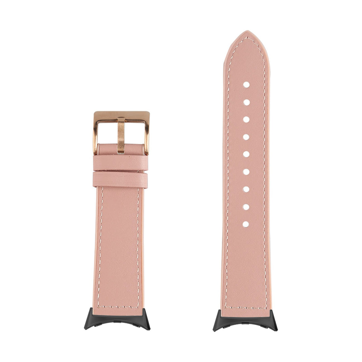 Leather Hybrid - Pink Black with Google Pixel Spring Bar Adapters - Wear Any 20mm Strap! for Pixel Watch 1-5 41mm