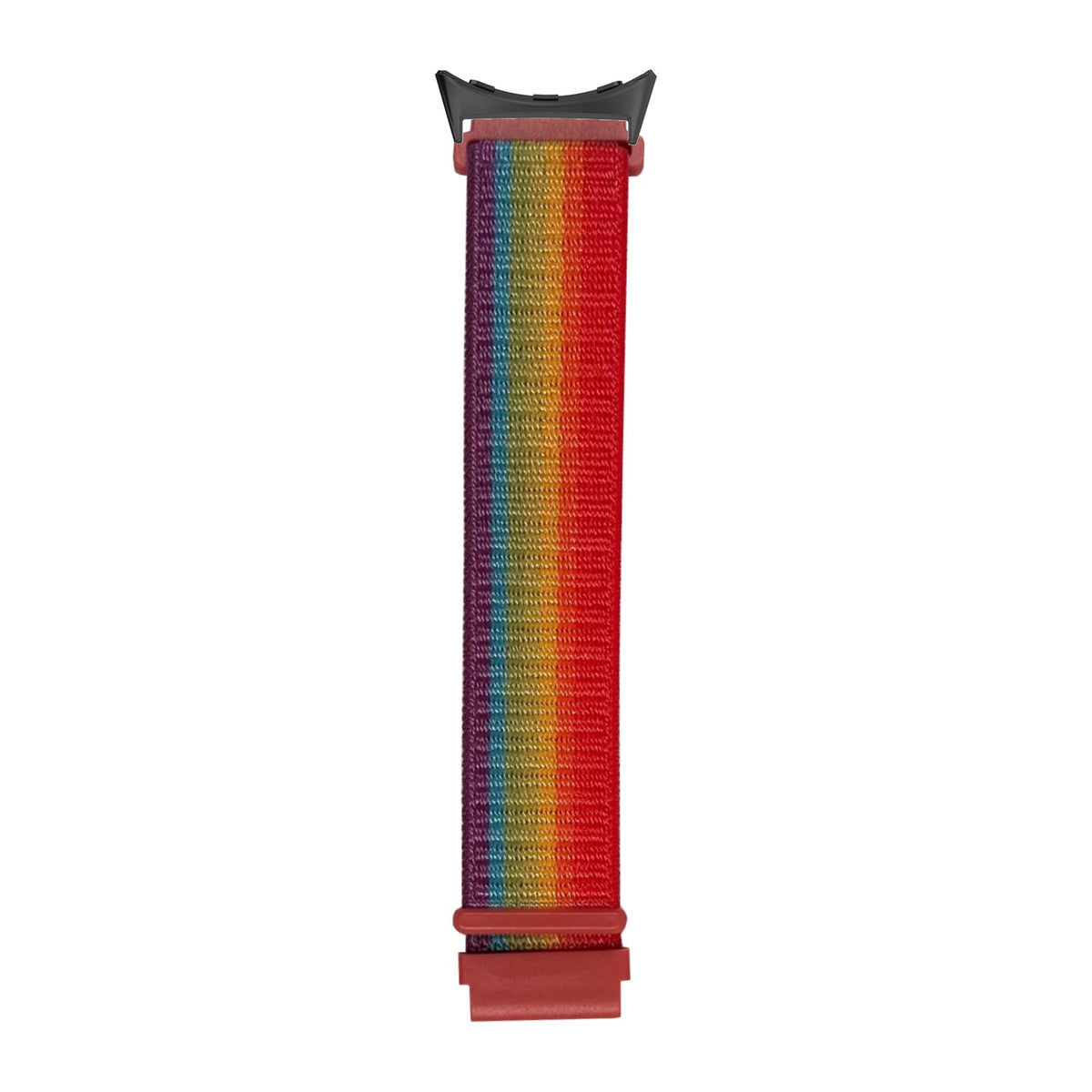Sports Loop (Velcro) Rainbow Black with Google Pixel Spring Bar Adapters - Wear Any 20mm Strap! for Pixel Watch 3-5 45mm