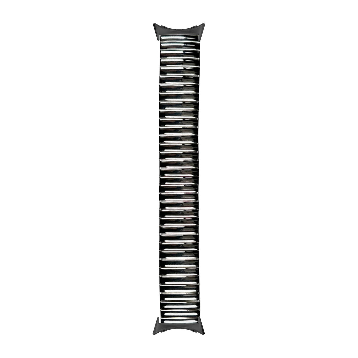 Stretch Elastic Steel Bracelet Silver Black with Google Pixel Spring Bar Adapters - Wear Any 20mm Strap! for Pixel Watch 1-5 41mm