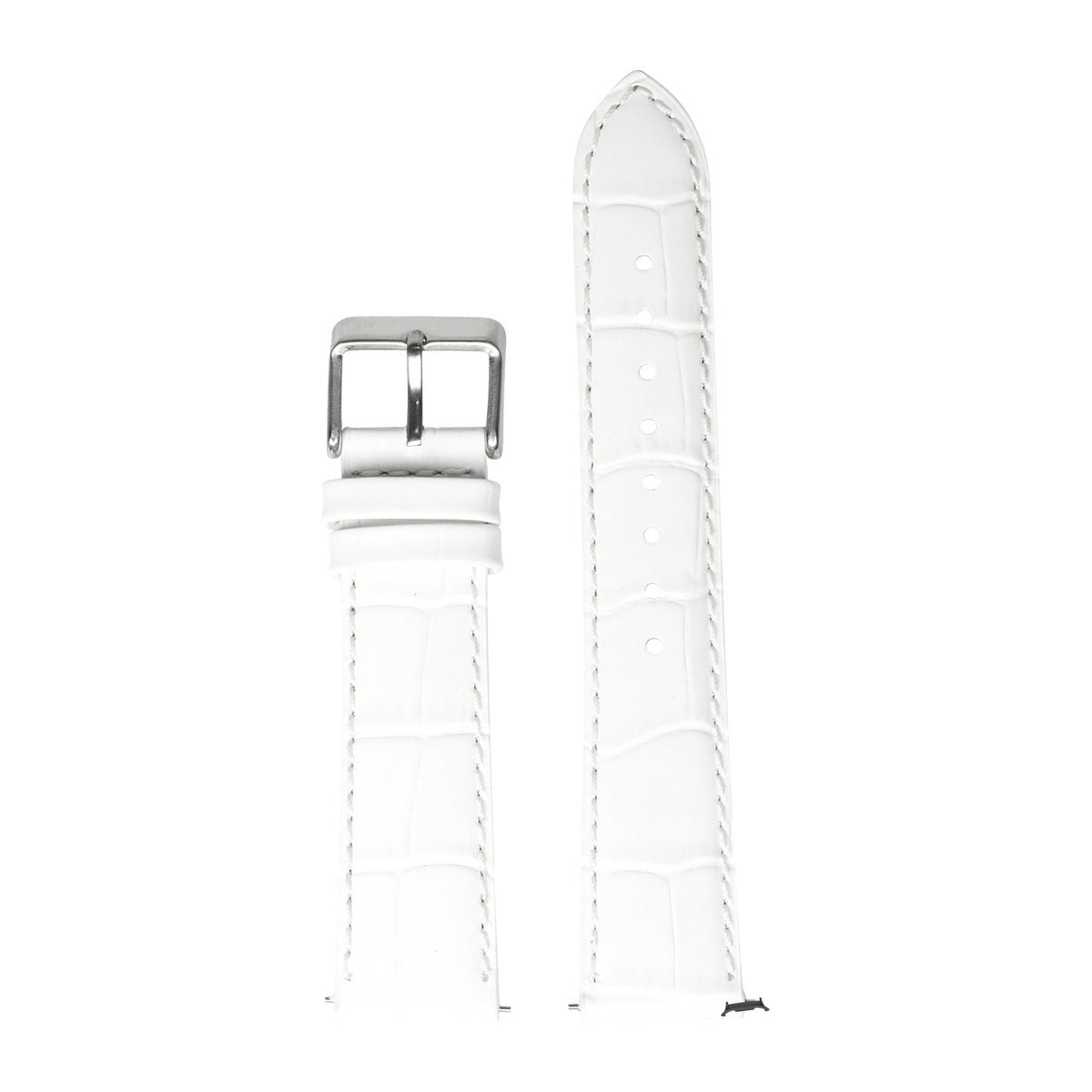 Alligator Leather - White for the Galaxy Watch 8, 9 and Ultra with adapter fitted