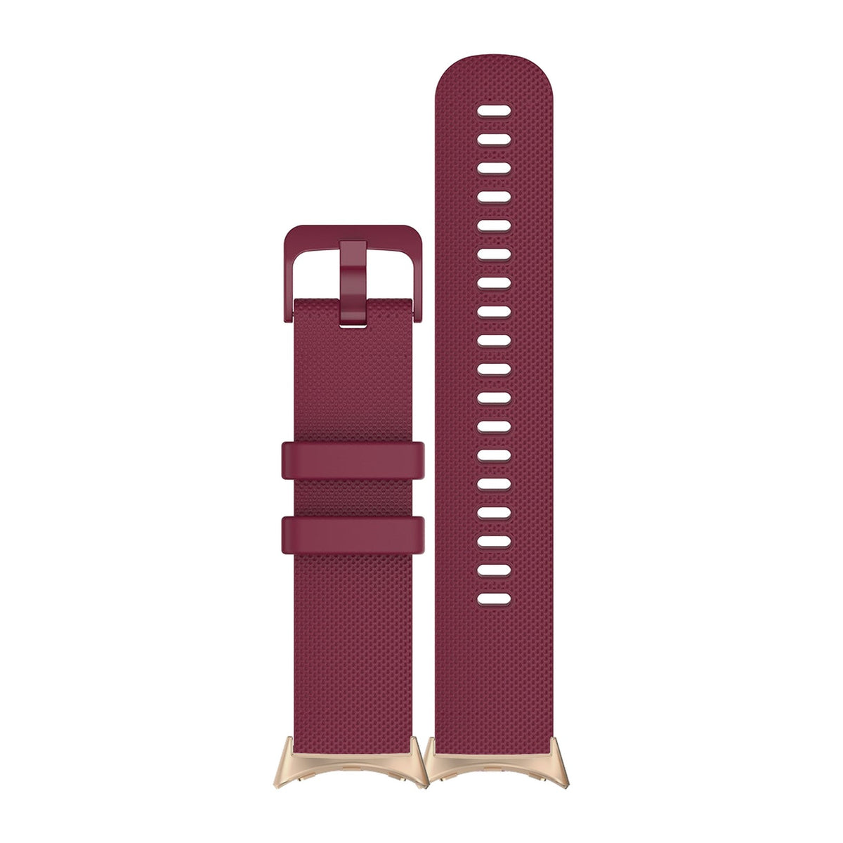 Classic Silicone Burgundy Red Matching Rose Gold with Google Pixel Spring Bar Adapters - Wear Any 20mm Strap! for Pixel Watch 1-5 41mm
