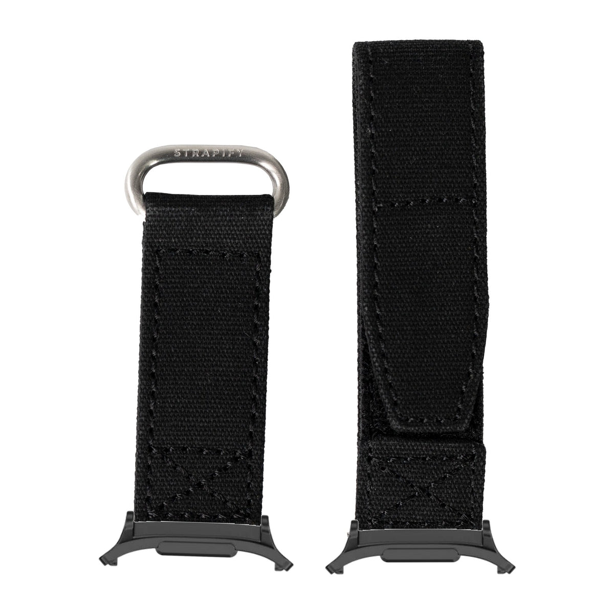 Military Velcro - Black for the Galaxy Watch 8, 9 and Ultra with adapter fitted