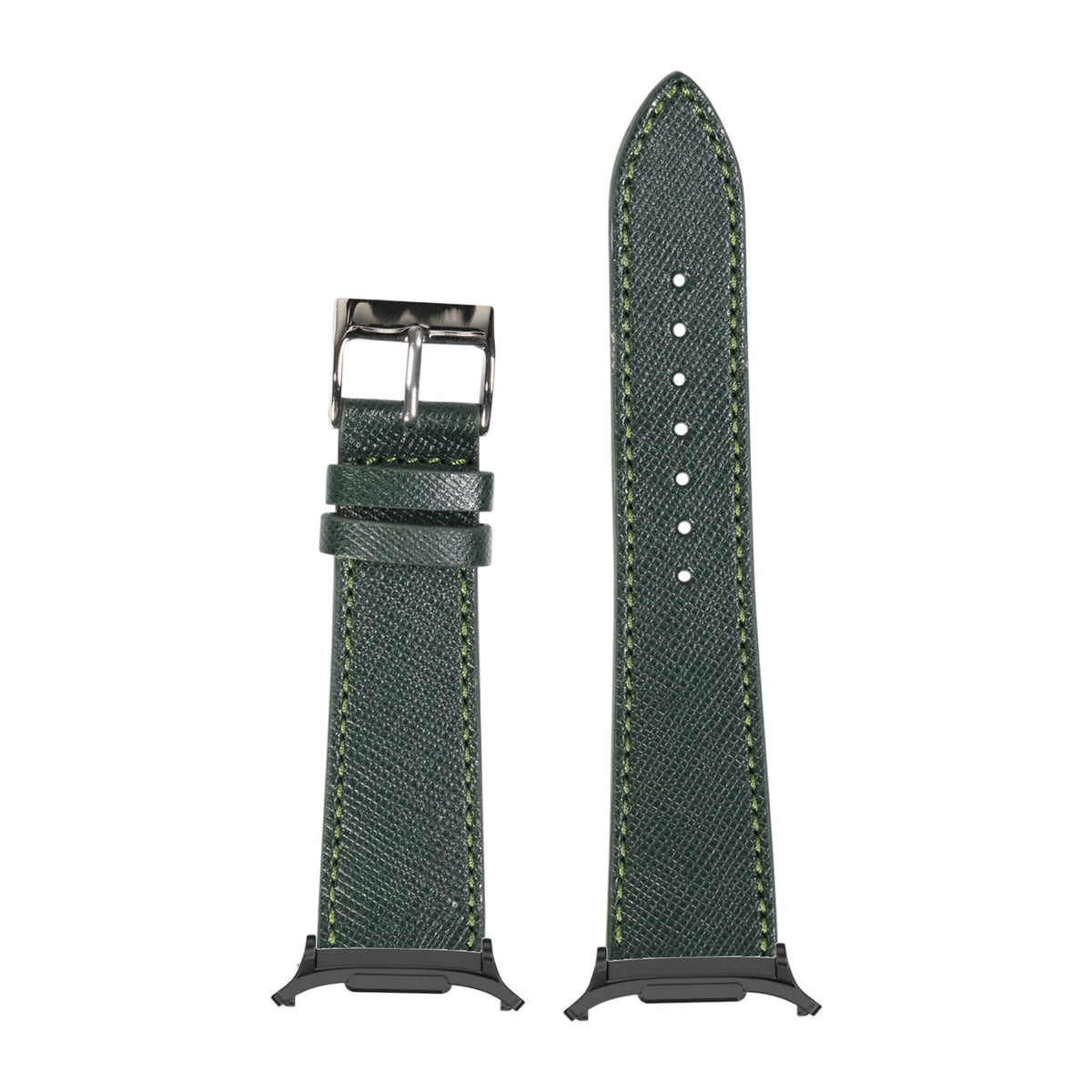 Saffiano Leather - Forest Green for the Galaxy Watch 8, 9 and Ultra with adapter fitted
