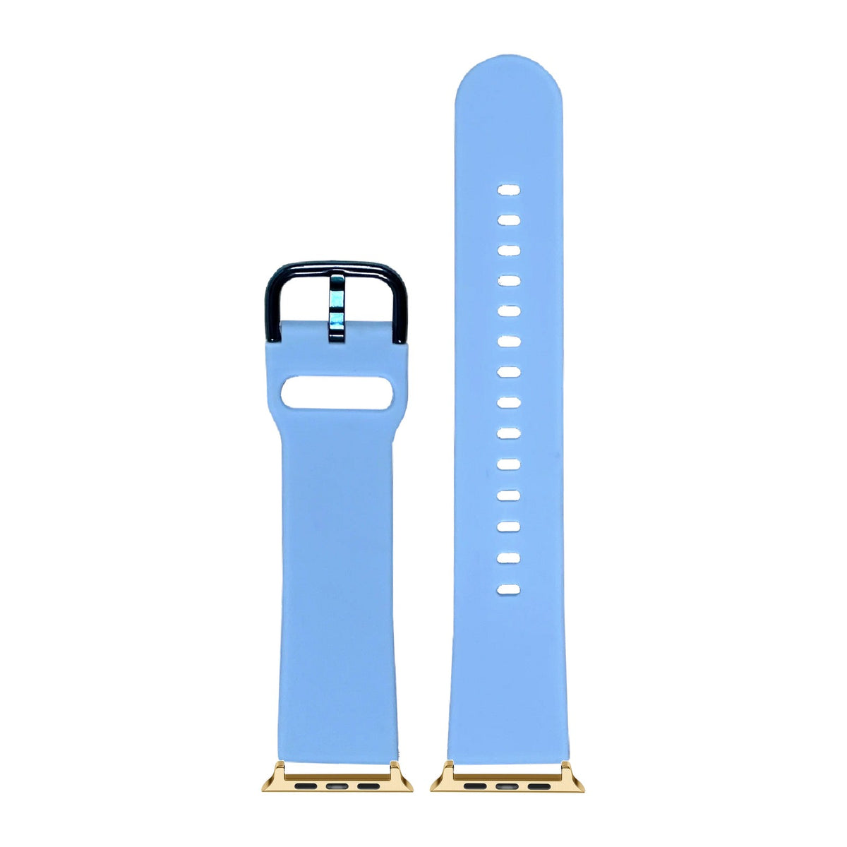 Flexi Silicone 6 Sky Blue Gold with Connecters - Spring Bar Type for Apple Watch