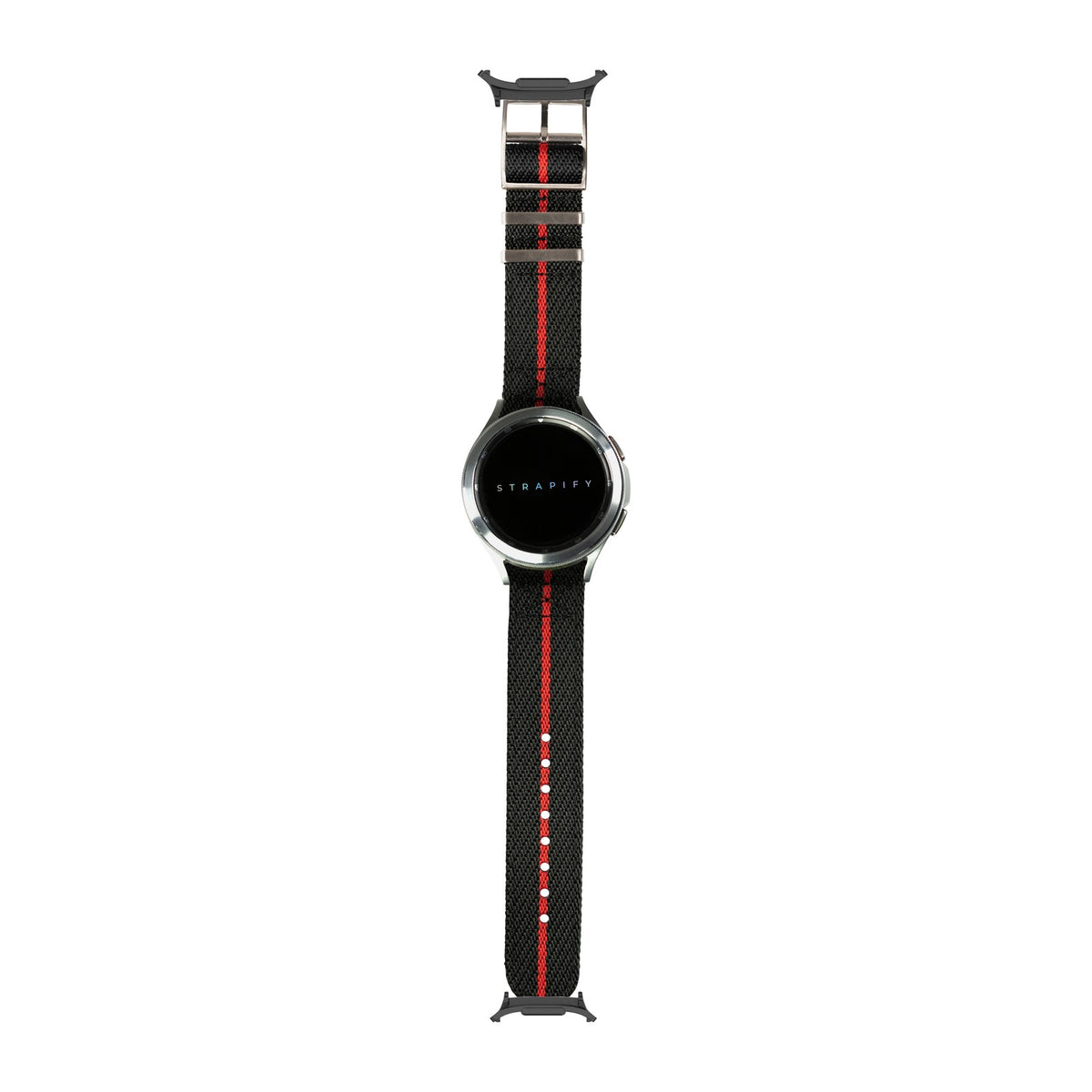 Cross Militex - Black and Red Stripe Black with Strap Adapter for Galaxy Watch 8-9/Ultra