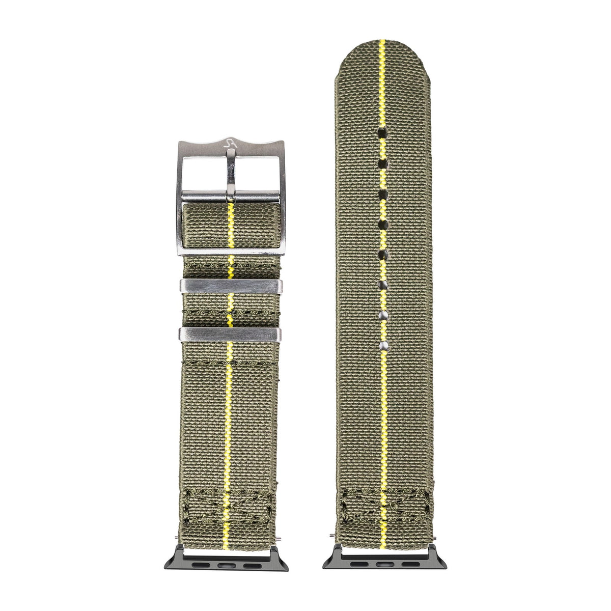 ElastoFlex - Green/Yellow Black with Connecters - Spring Bar Type for Apple Watch