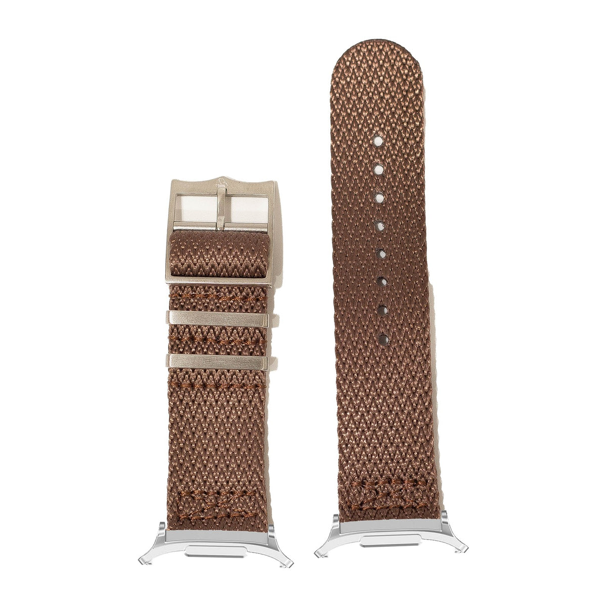 Sharktooth Militex - Coffee Brown Silver with Strap Adapter for Galaxy Watch 8-9/Ultra