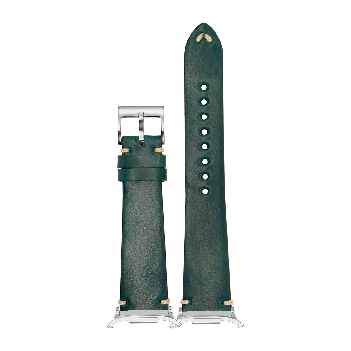 Horween Shell Cordovan - Vintage - Green Silver with Strap Adapter for Galaxy Watch 8-9/Ultra