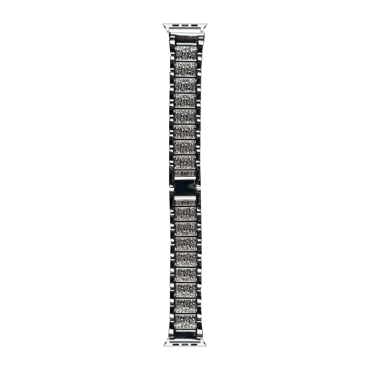 Zirconia Shimmer Bracelet Silver Silver with Connecters - Spring Bar Type for Apple Watch