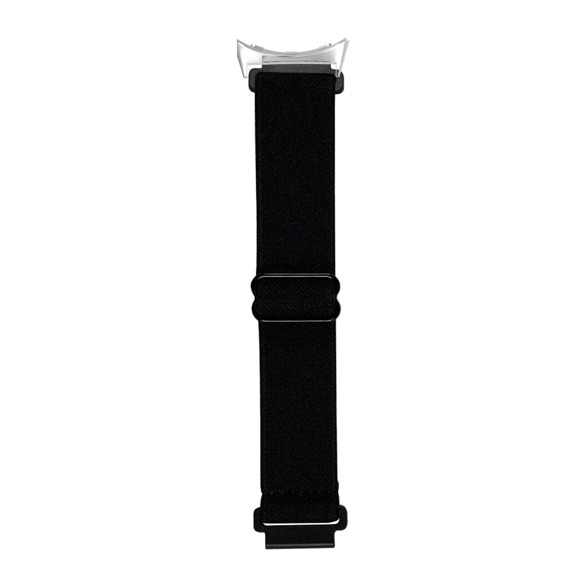 Weaved Elastic Loop Black Silver with Google Pixel Spring Bar Adapters - Wear Any 20mm Strap! for Pixel Watch 1-5 41mm