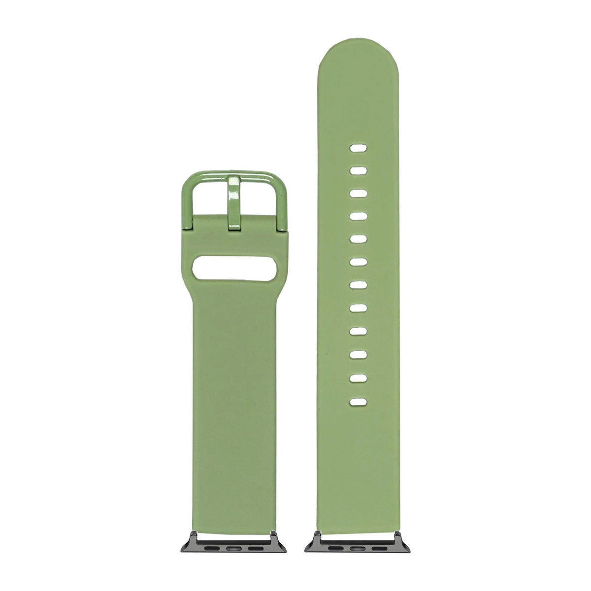 Flexi Silicone 6 Pastel Green Black with Connecters - Spring Bar Type for Apple Watch