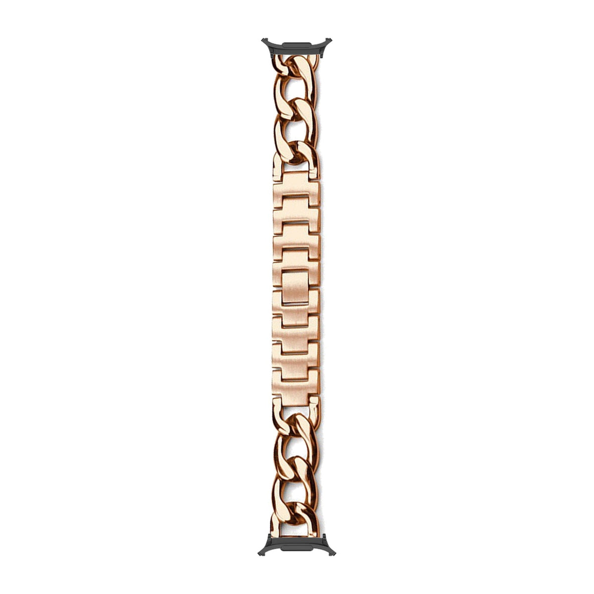Chain Link Bracelet - Rose Gold Black with Strap Adapter for Galaxy Watch 8-9/Ultra