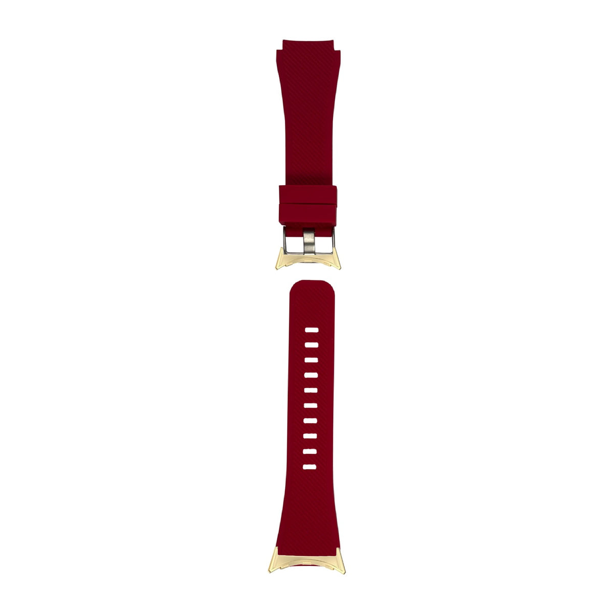 Flexi Silicone Rose Red Gold with Google Pixel Spring Bar Adapters - Wear Any 20mm Strap! for Pixel Watch 1-5 41mm