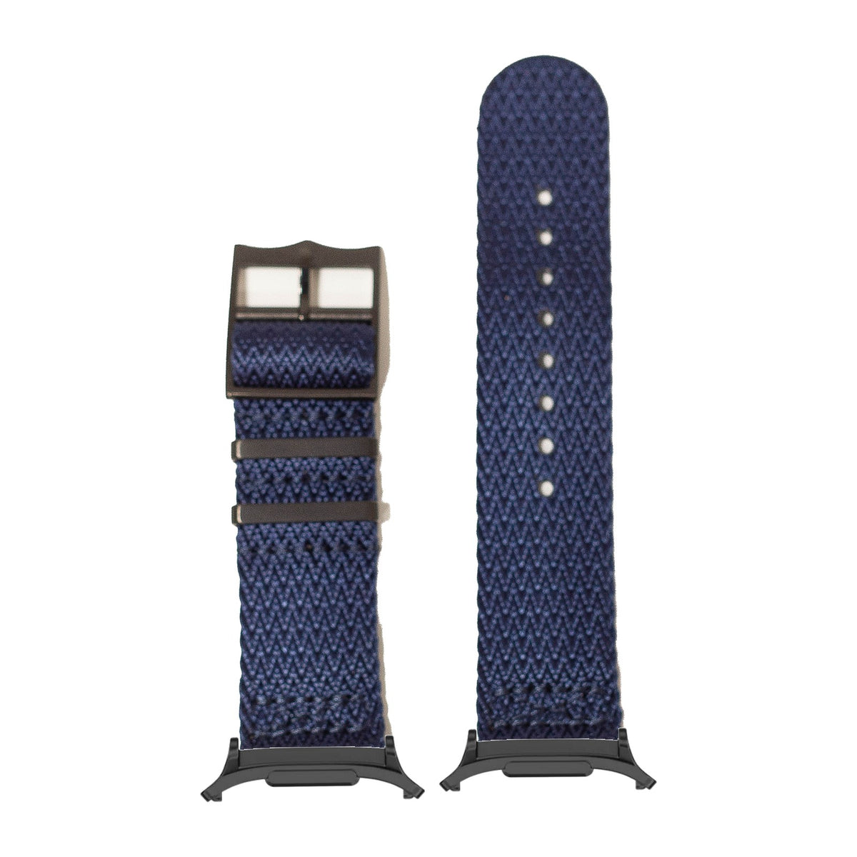 Sharktooth Militex - Stealth Navy Blue [Black Hardware] for the Galaxy Watch 8, 9 and Ultra with adapter fitted
