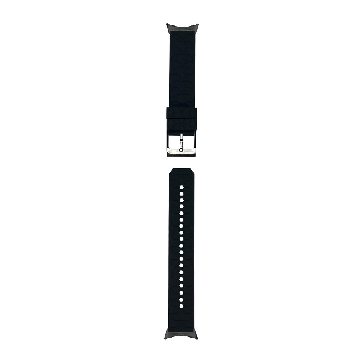 Prism Silicone [Black Hardware] Black Black with Google Pixel Spring Bar Adapters - Wear Any 20mm Strap! for Pixel Watch 1-5 41mm