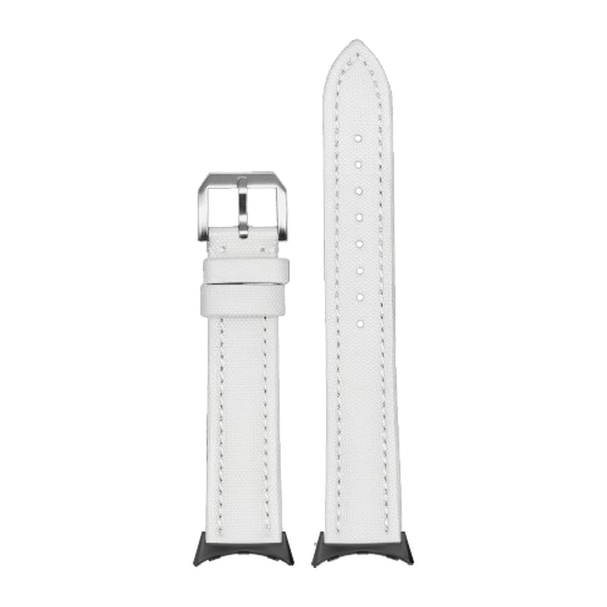 King Sailcloth - White Small / Medium Black with Google Pixel Spring Bar Adapters - Wear Any 20mm Strap! for Pixel Watch 1-5 41mm