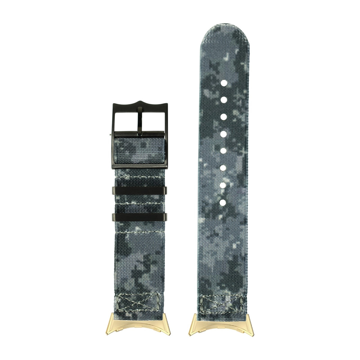 ElastoFlex - Digital Camo [Black Hardware] Gold with Google Pixel Spring Bar Adapters - Wear Any 20mm Strap! for Pixel Watch 1-5 41mm