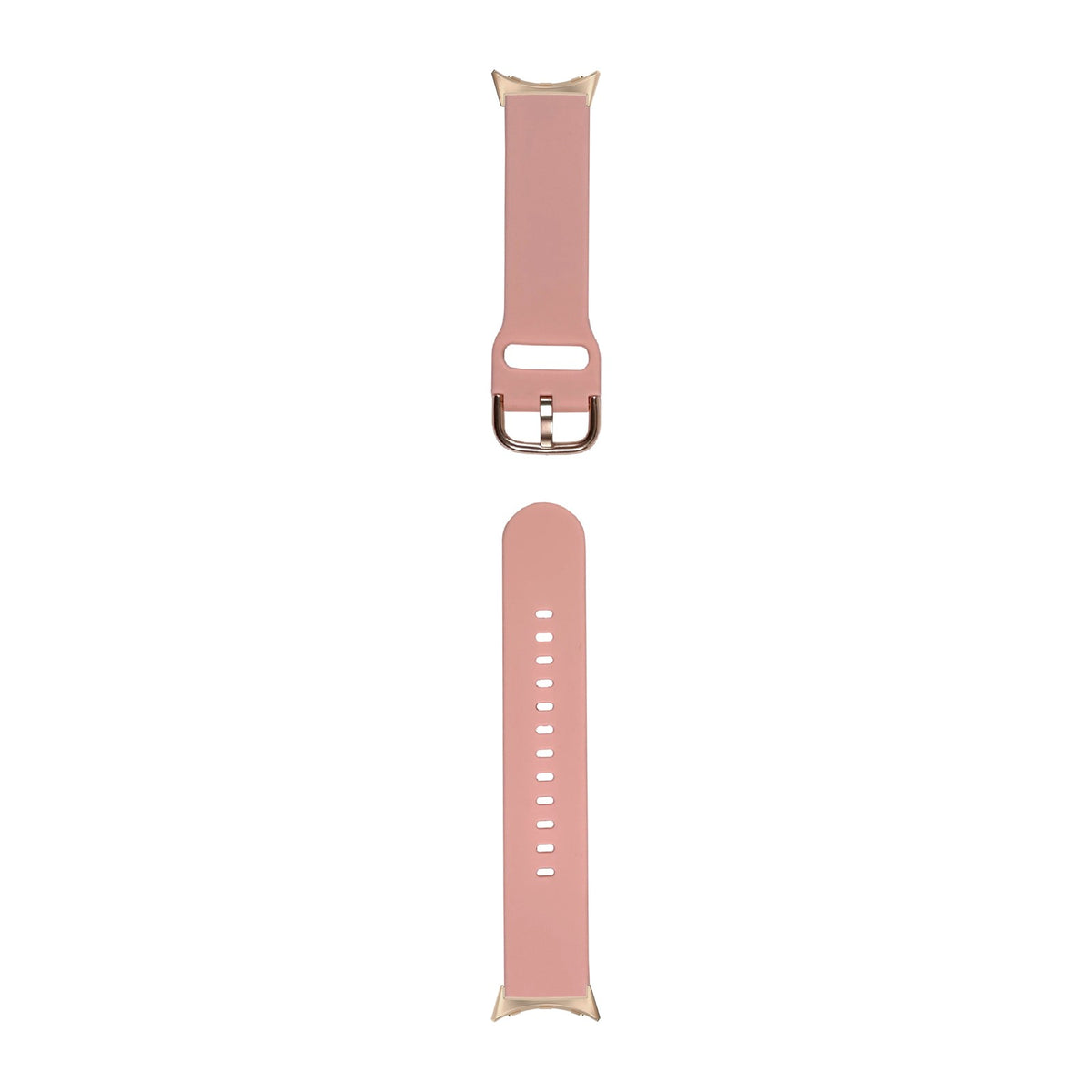 Flexi Silicone 6 Pink Rose Gold with Google Pixel Spring Bar Adapters - Wear Any 20mm Strap! for Pixel Watch 1-5 41mm