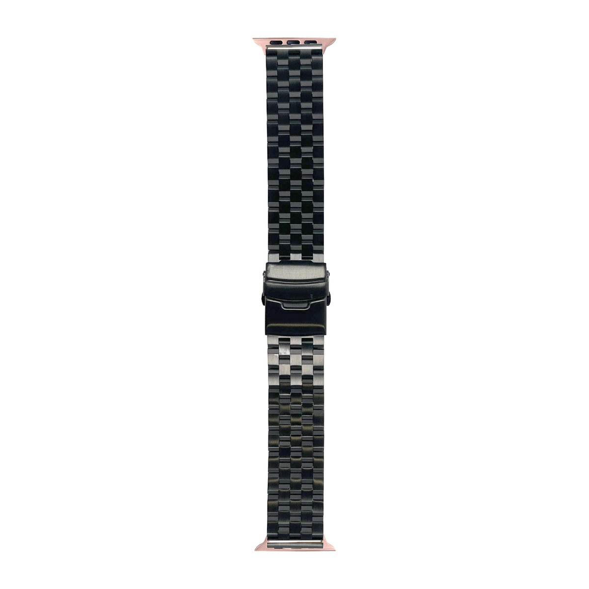 Engineer Bracelet - Folding Deployant Clasp - Black Rose Gold with Connecters - Spring Bar Type for Apple Watch