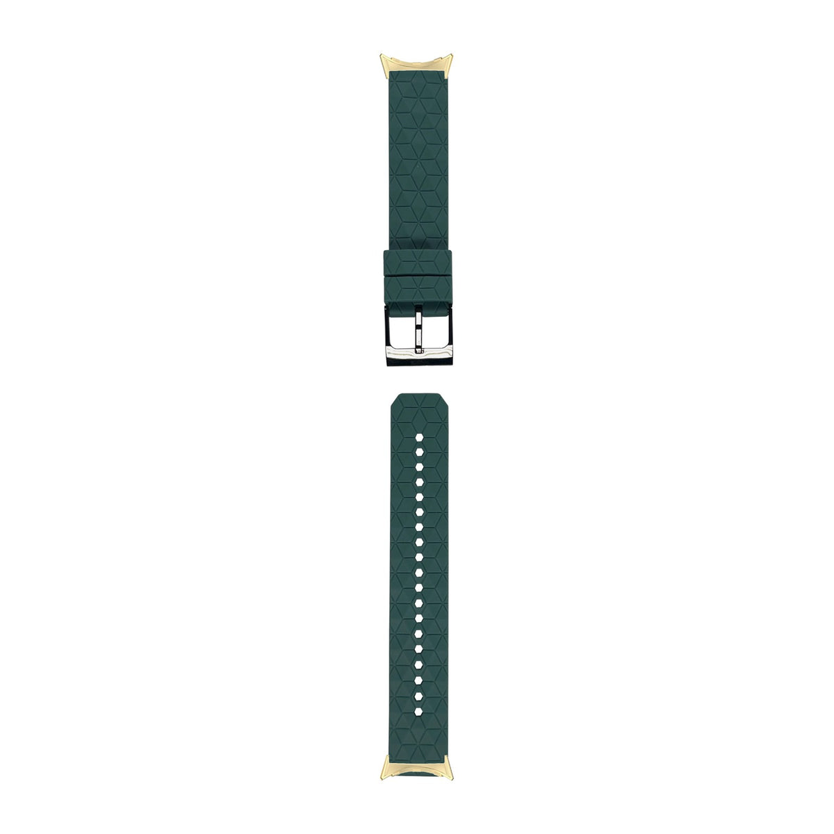 Prism Silicone [Black Hardware] Slate Gold with Google Pixel Spring Bar Adapters - Wear Any 20mm Strap! for Pixel Watch 1-5 41mm