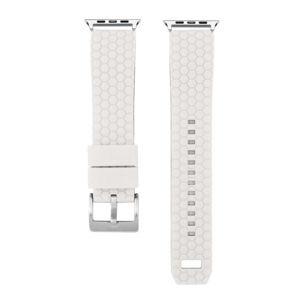 Hexagon Silicone White Starlight with Connecters - Spring Bar Type for Apple Watch