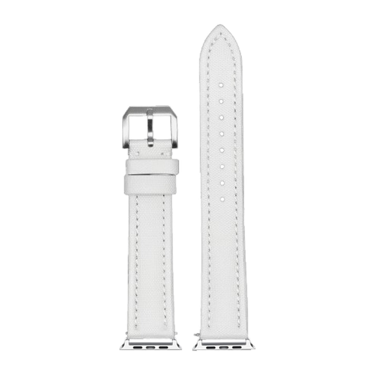 King Sailcloth - White Small / Medium Silver with Connecters - Spring Bar Type for Apple Watch