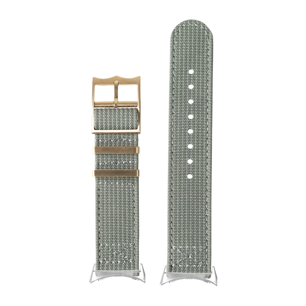 Alpha Militex - Grey Rose Gold Silver with Google Pixel Spring Bar Adapters - Wear Any 20mm Strap! for Pixel Watch 3-5 45mm