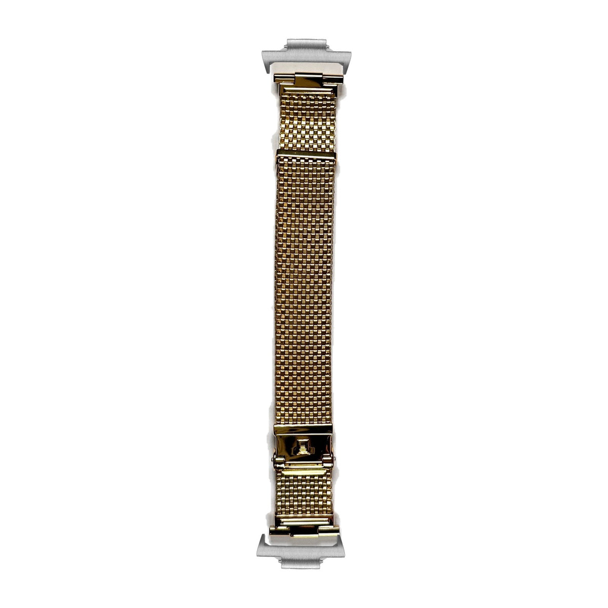Gold Plated Wide Version Komfit "JB" Mesh Watch Bracelet Silver with Straight Ends with Strap Adapter for Tissot PRX 40