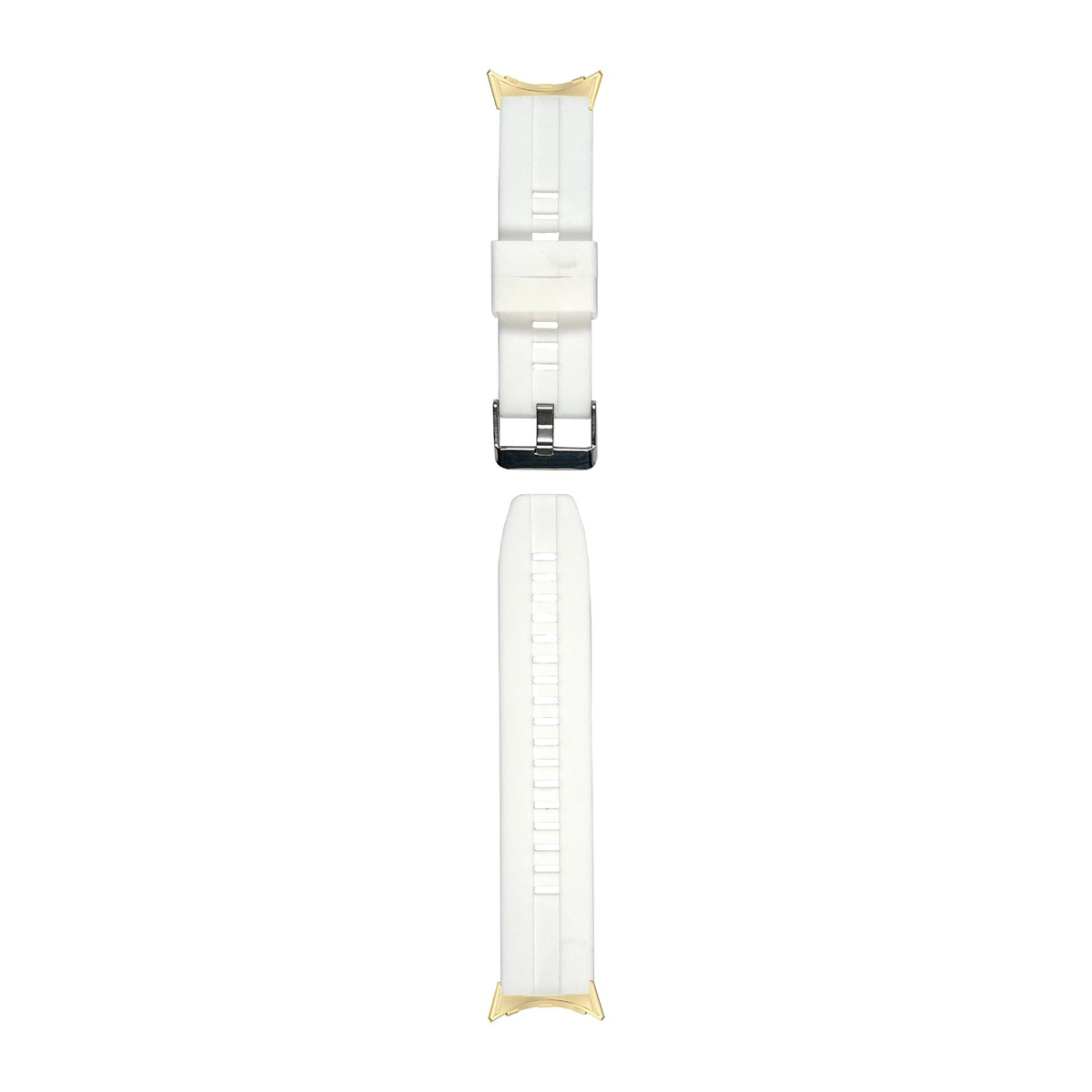 Flexi Silicone 2 White Gold with Google Pixel Spring Bar Adapters - Wear Any 20mm Strap! for Pixel Watch 1-5 41mm