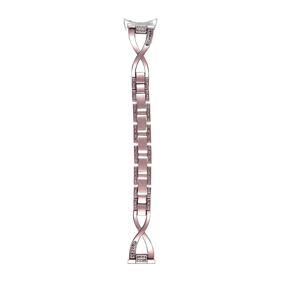 Helix Bracelet Rose Pink Silver with Google Pixel Spring Bar Adapters - Wear Any 20mm Strap! for Pixel Watch 3-5 45mm