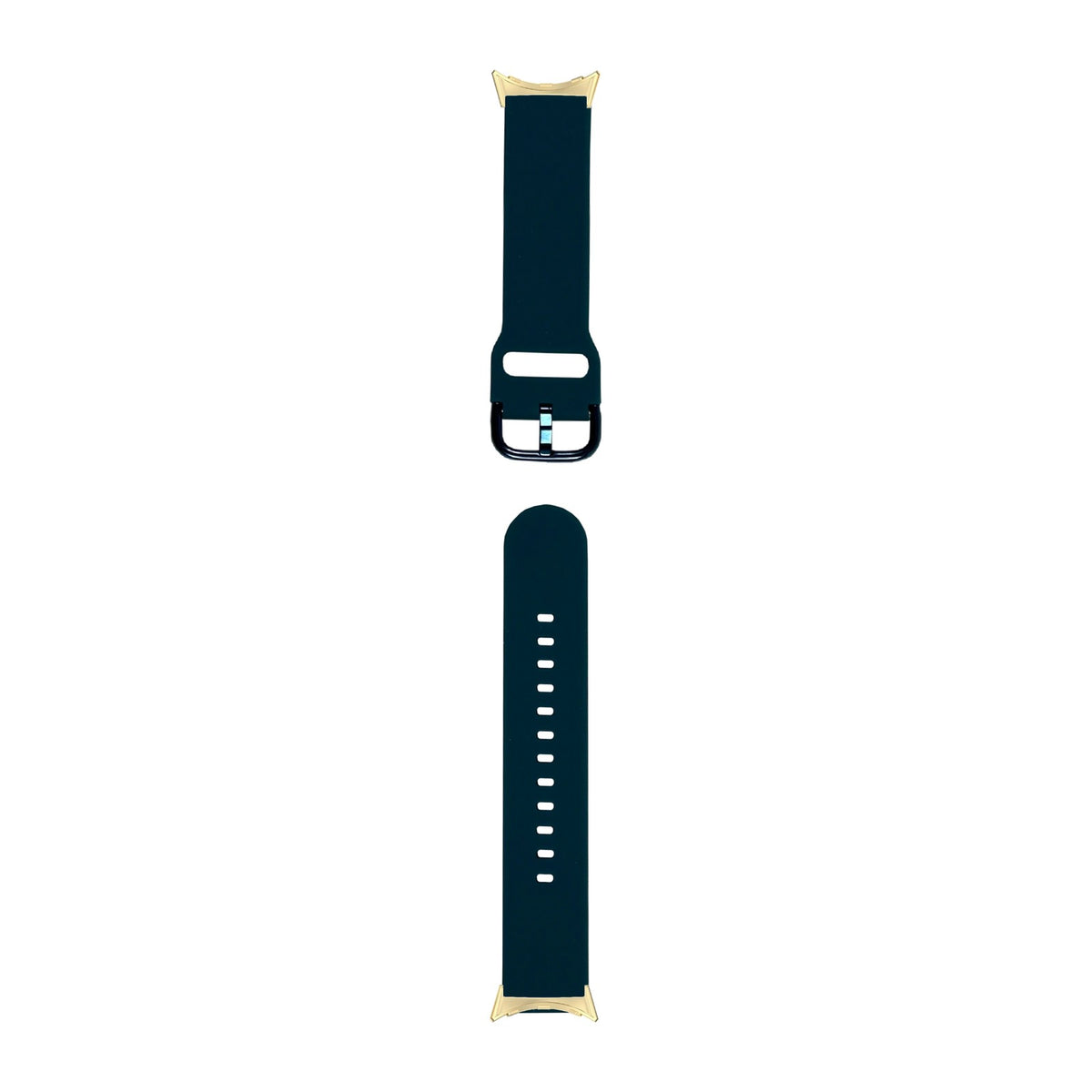 Flexi Silicone 6 Navy Blue Gold with Google Pixel Spring Bar Adapters - Wear Any 20mm Strap! for Pixel Watch 1-5 41mm