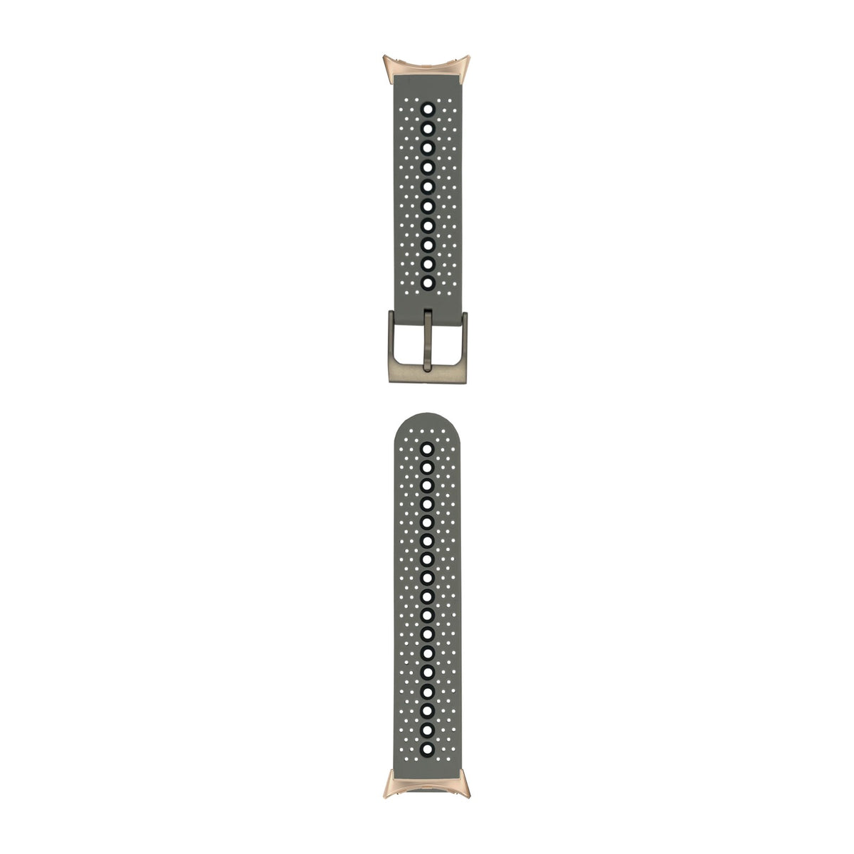 Flexi Sports Silicone 2 Grey Rose Gold with Google Pixel Spring Bar Adapters - Wear Any 20mm Strap! for Pixel Watch 1-5 41mm