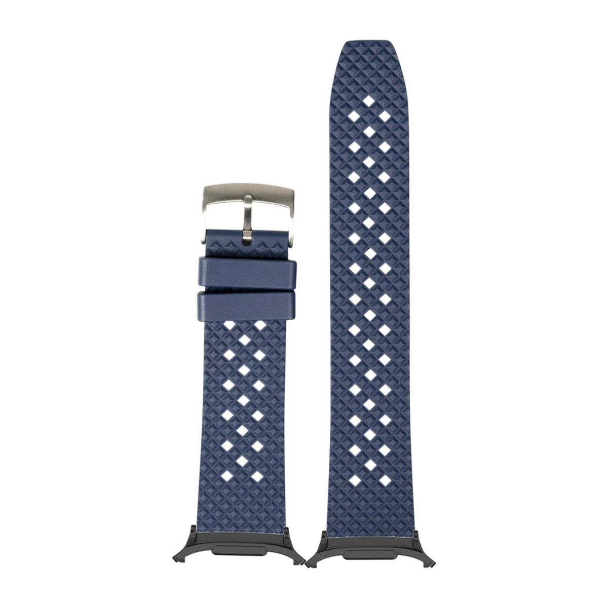 King Honeycomb FKM Rubber - Navy Blue for the Galaxy Watch 8, 9 and Ultra with adapter fitted