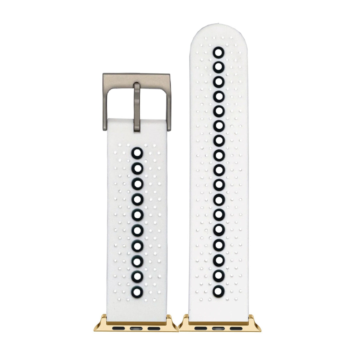 Flexi Sports Silicone 2 White Gold with Connecters - Spring Bar Type for Apple Watch