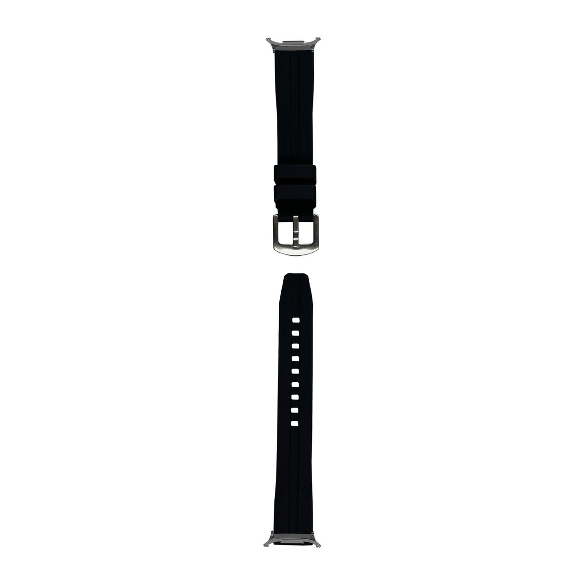 Large Silicone - Black Grey with Strap Adapter for Galaxy Watch 8-9/Ultra